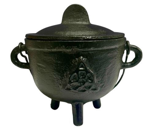 Cast Iron Triquetra Cauldron with Lid 11cm