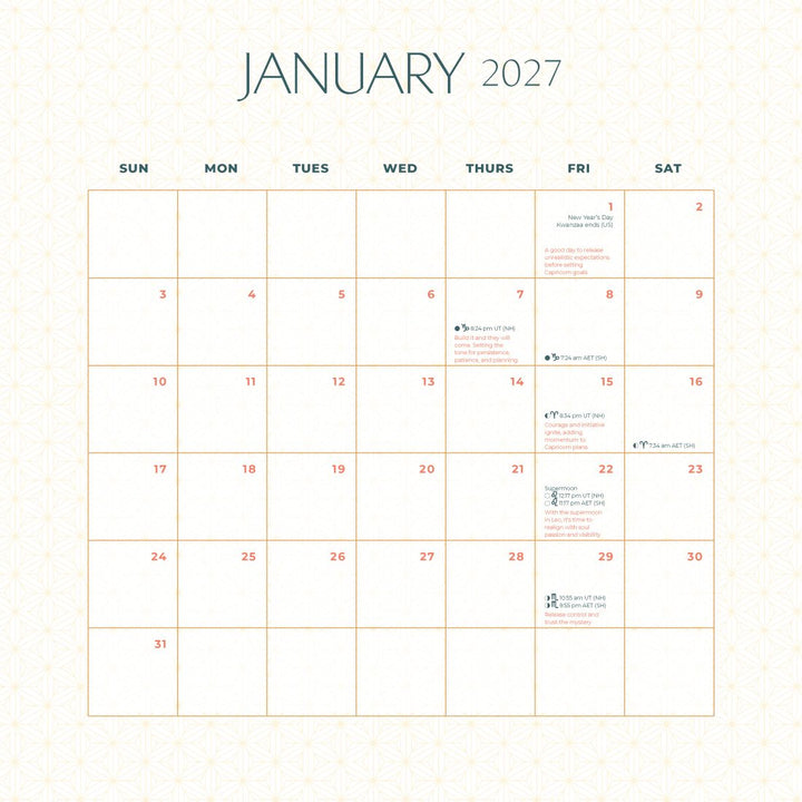 2027 Moon Calendar (Rockpool)