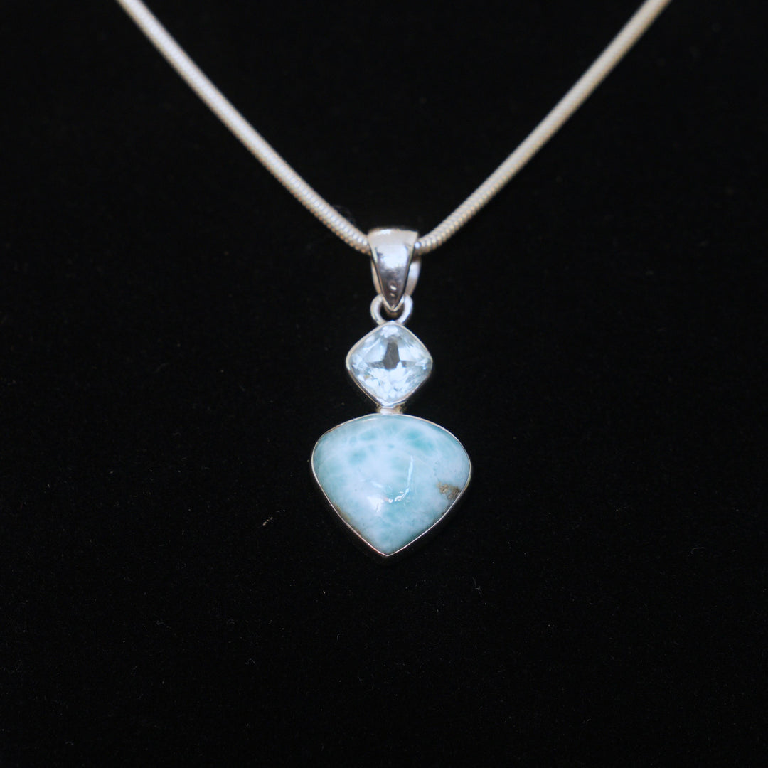 Larimar and Topaz Pendant