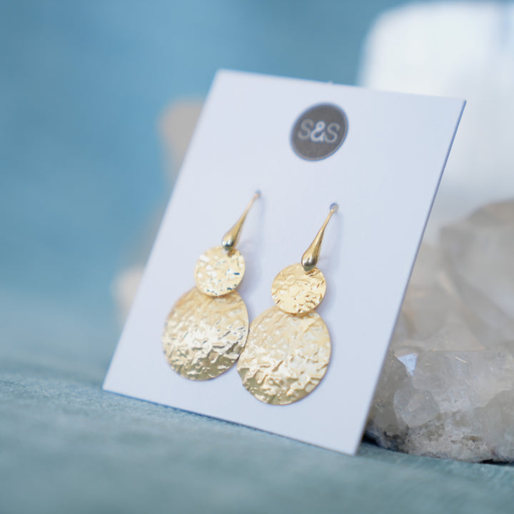 Hammered Gold Plate Earrings