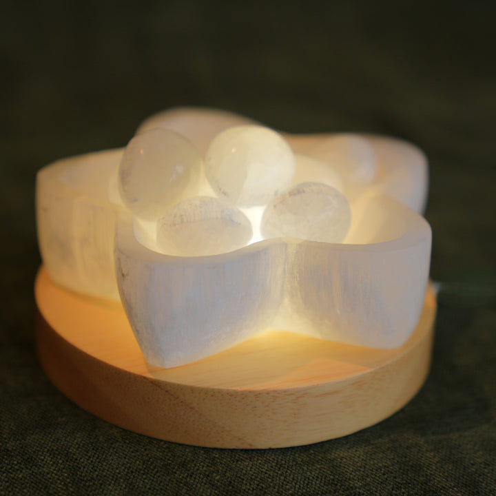 Selenite Flower Bowl
