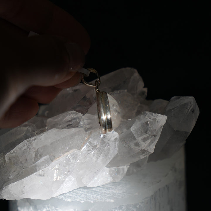 Moonstone Teardrop Sterling Silver Pendant (Blue#2)