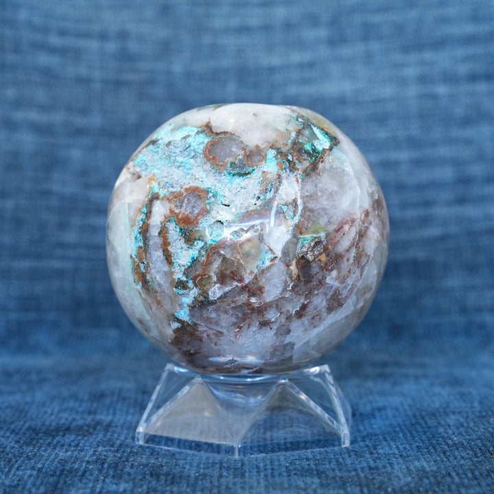 Chrysocolla and Clear Quartz Sphere 1