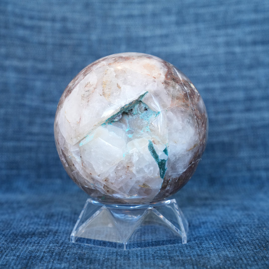 Chrysocolla and Clear Quartz Sphere 1