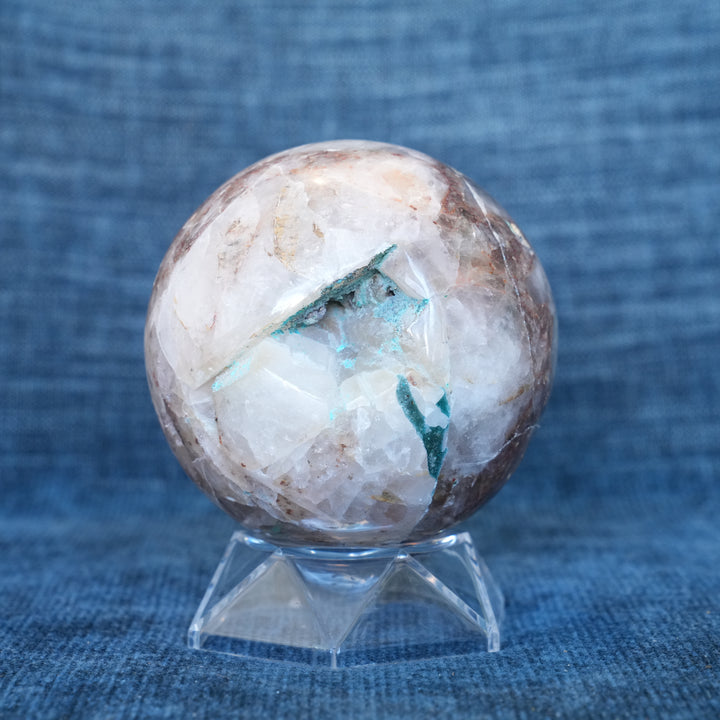 Chrysocolla and Clear Quartz Sphere 1