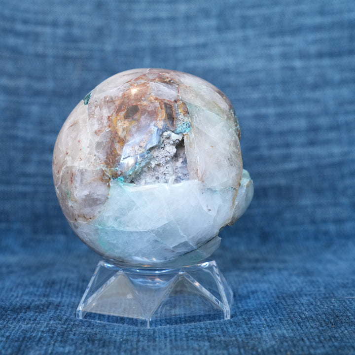 Chrysocolla and Clear Quartz Sphere 1