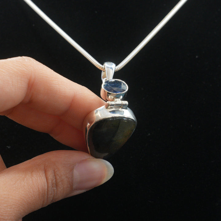 Labradorite  Kyanite Pendant
