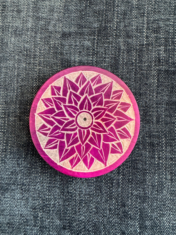 Round Soapstone Chakra Incense Holder