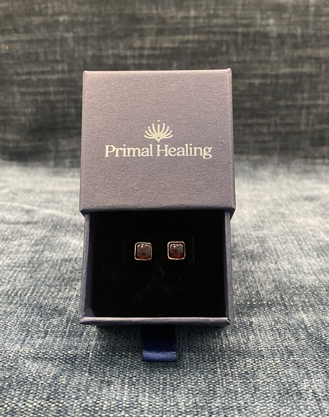 Garnet Square Studs