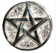 Incense Cone Holder Aluminium Round Pentagram 14cm