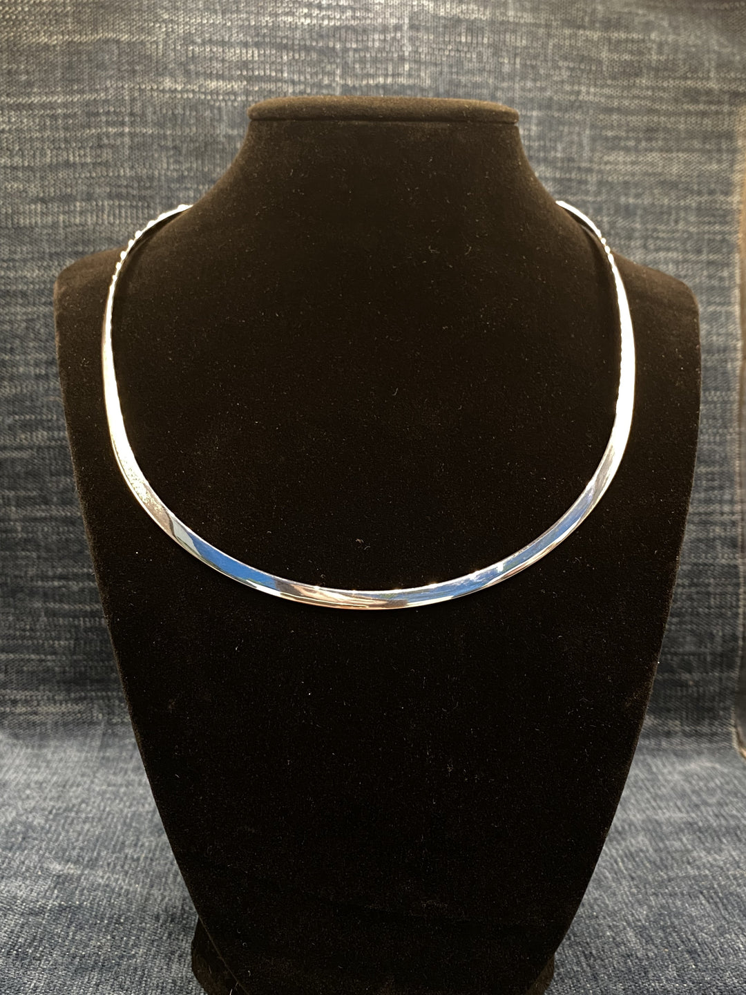 Sterling Silver Oval Choker 4mm