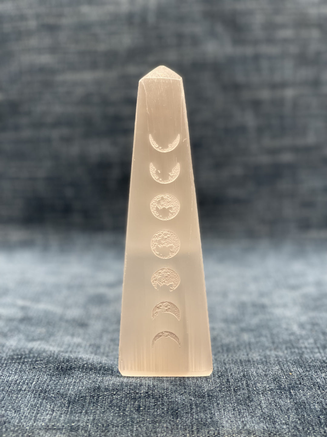 Selenite Moon Obelisk