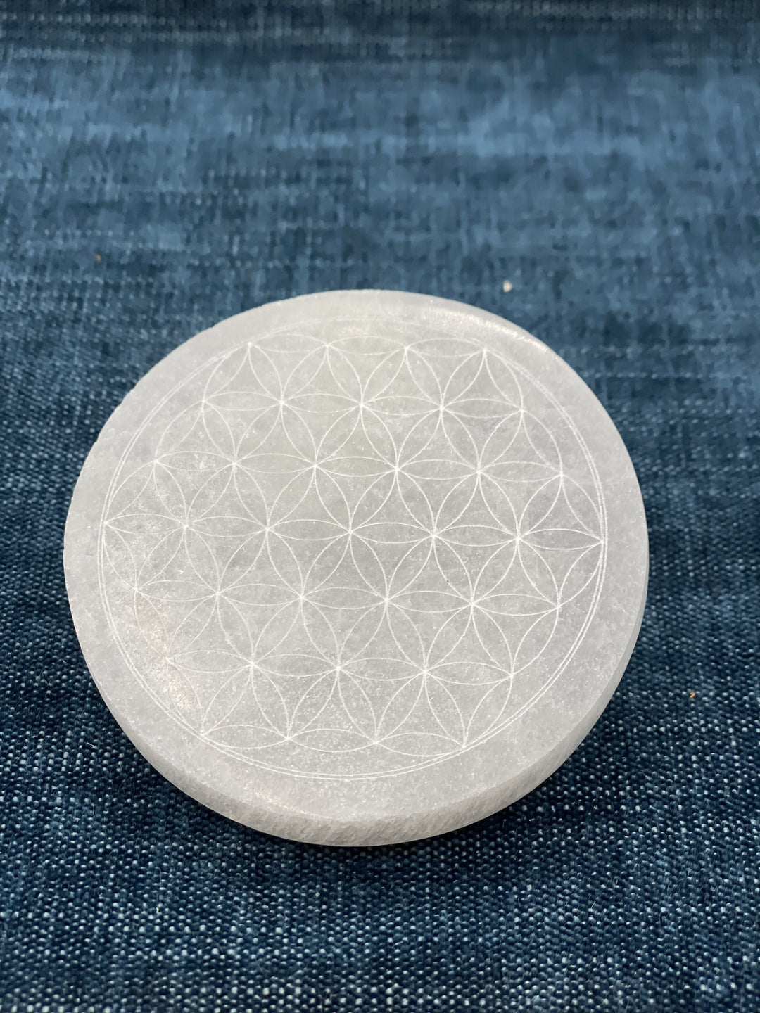Selenite Flower of Life Charging Plate