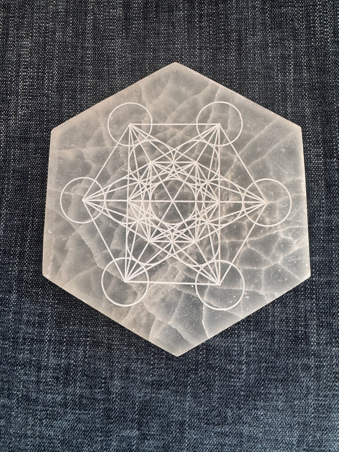 Selenite Hexagon Charging Plate 14cm