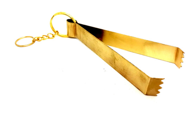 Brass Charcoal Tongs 14cm