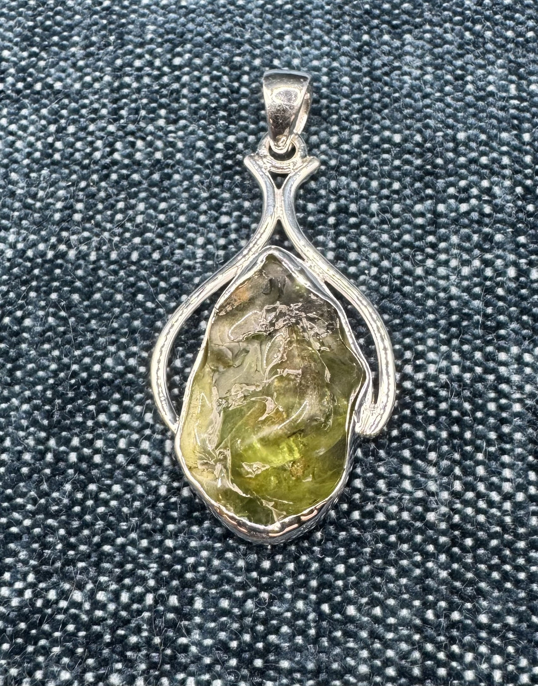 Raw Peridot Pendant